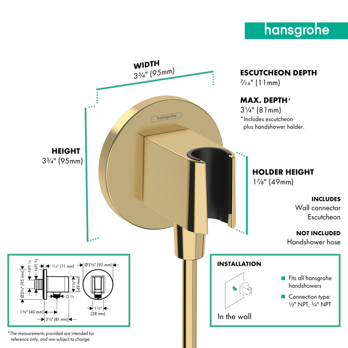 hansgrohe FixFit S Wall Outlet with Handshower Holder