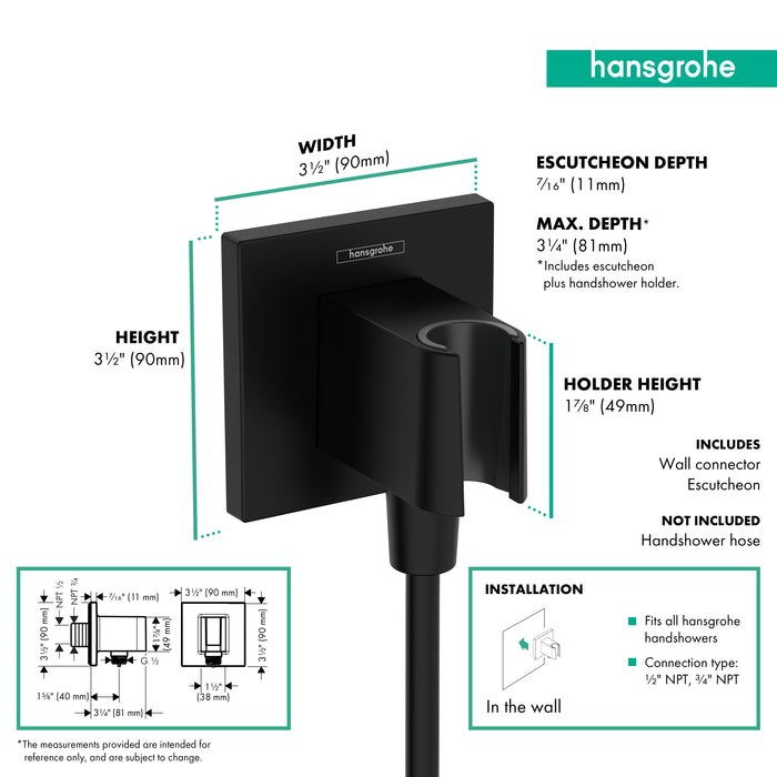 Hansgrohe FixFit E Wall Outlet with Handshower Holder