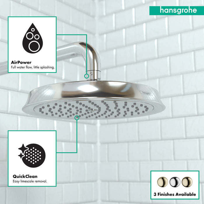 Hansgrohe Raindance Classic Showerhead 180 1-Jet, 2.5 GPM