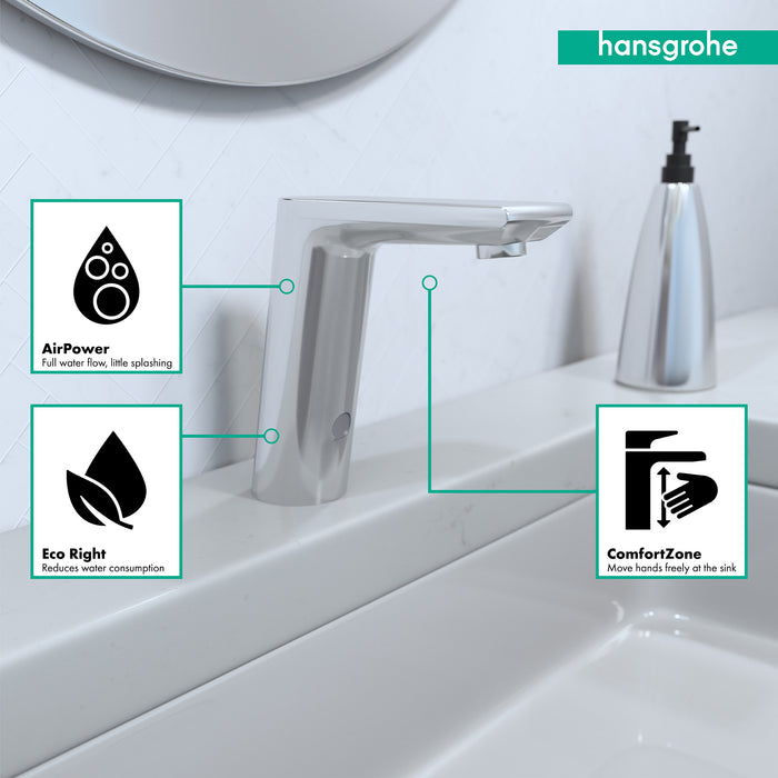 hansgrohe Metris S Electronic Faucet with Preset Temperature Control, 0.5 GPM
