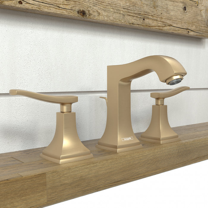 Hansgrohe Metropol Classic Widespread Faucet 110 with Lever Handles and Pop-Up Drain, 1.2 GPM