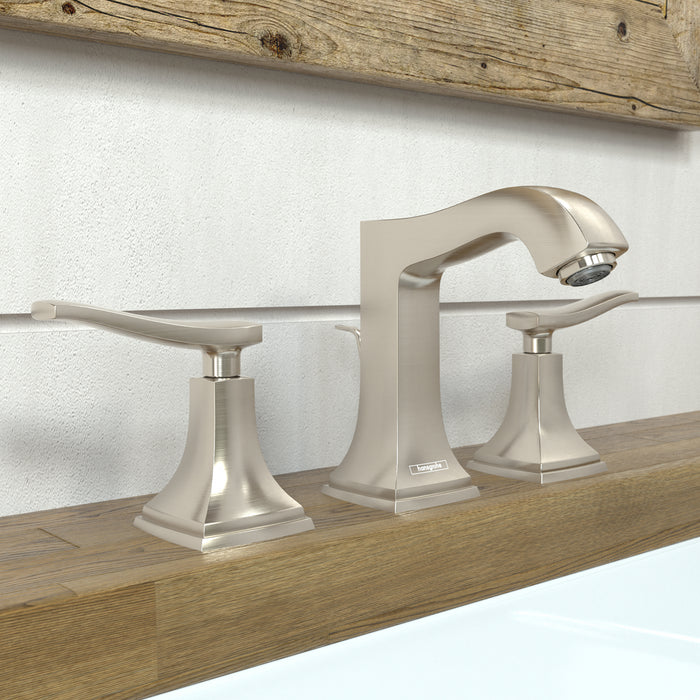 Hansgrohe Metropol Classic Widespread Faucet 110 with Lever Handles and Pop-Up Drain, 1.2 GPM