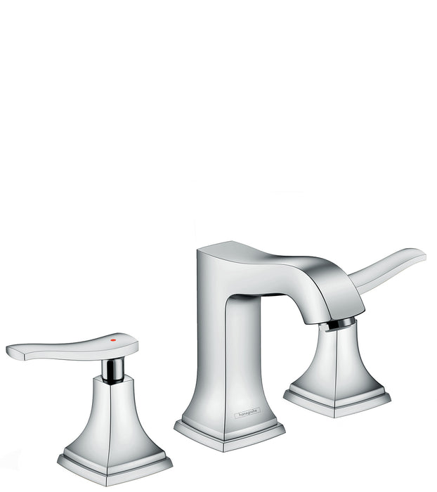 Hansgrohe Metropol Classic Widespread Faucet 110 with Lever Handles and Pop-Up Drain, 1.2 GPM