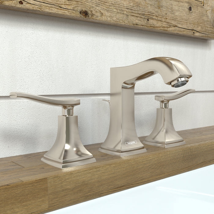 Hansgrohe Metropol Classic Widespread Faucet 110 with Lever Handles and Pop-Up Drain, 1.2 GPM