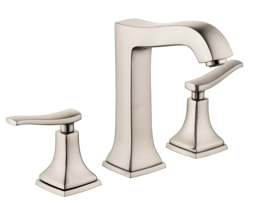 hansgrohe Metropol Classic Widespread Faucet 160 with Lever Handles and Pop-Up Drain, 1.2 GPM