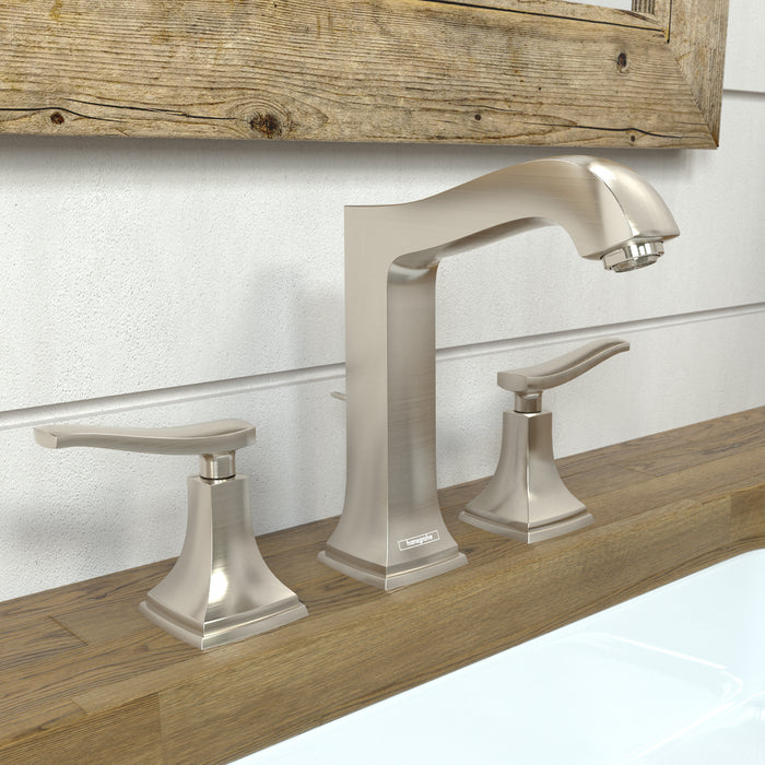 hansgrohe Metropol Classic Widespread Faucet 160 with Lever Handles and Pop-Up Drain, 1.2 GPM