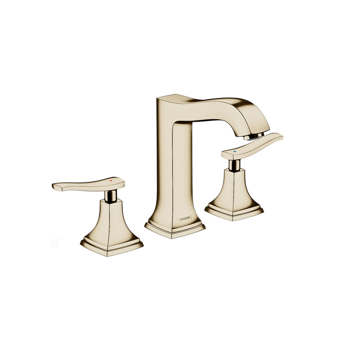 hansgrohe Metropol Classic Widespread Faucet 160 with Lever Handles and Pop-Up Drain, 1.2 GPM