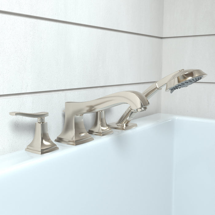 hansgrohe Metropol Classic 4-Hole Roman Tub Set Trim with Lever Handles and 1.8 GPM Handshower