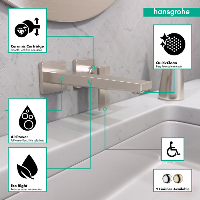 hansgrohe Metropol Wall-Mounted Single-Handle Faucet Trim with Lever Handle, 1.2 GPM