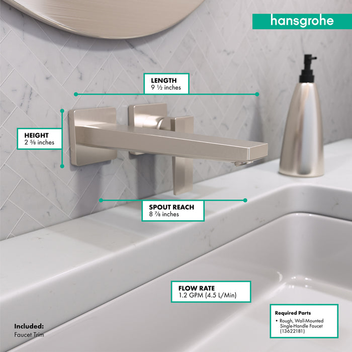 hansgrohe Metropol Wall-Mounted Single-Handle Faucet Trim with Lever Handle, 1.2 GPM