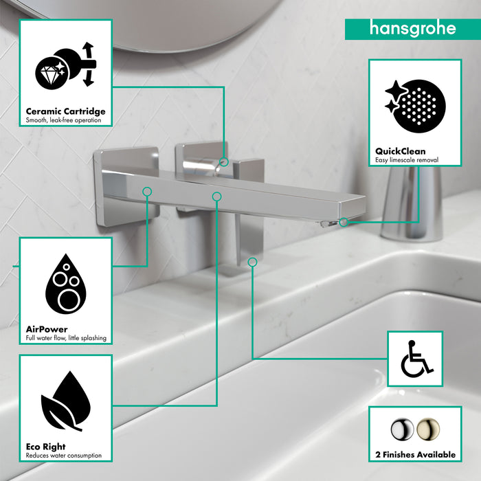 hansgrohe Metropol Wall-Mounted Single-Handle Faucet Trim with Lever Handle, 1.2 GPM
