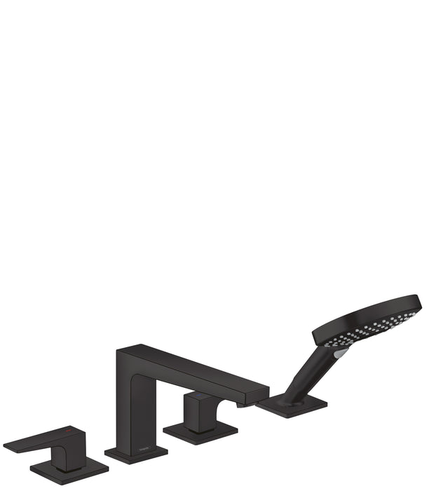 hansgrohe Metropol 4-Hole Roman Tub Set Trim with Lever Handles and 1.75 GPM Handshower