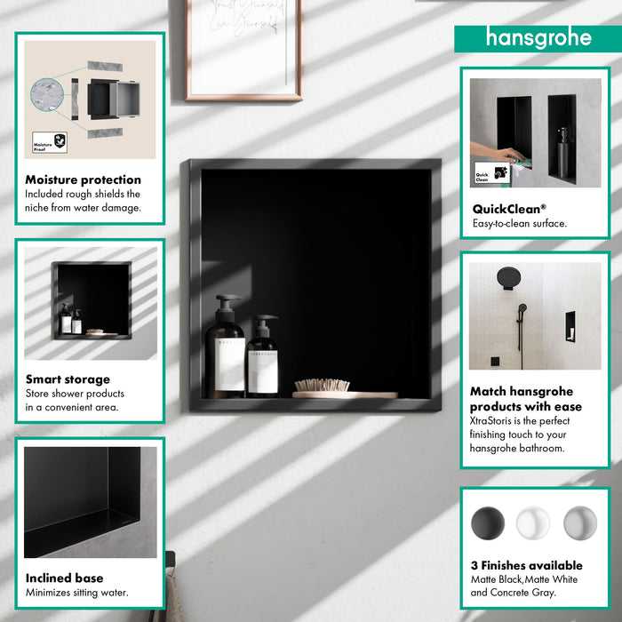 Hansgrohe XtraStoris Original Wall Niche with Integrated Frame 12"x 12"x 4"