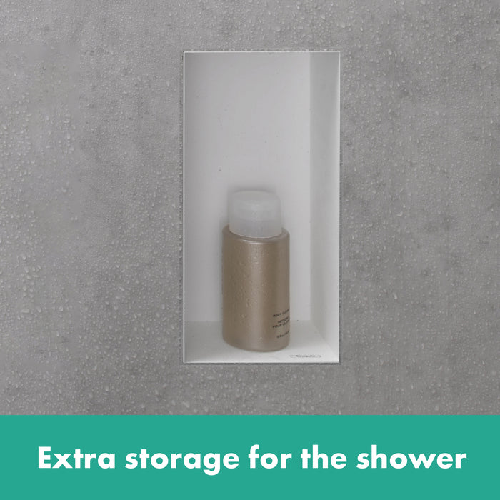hansgrohe XtraStoris Minimalistic Wall Niche with Open Frame 12"x 6"x 4"