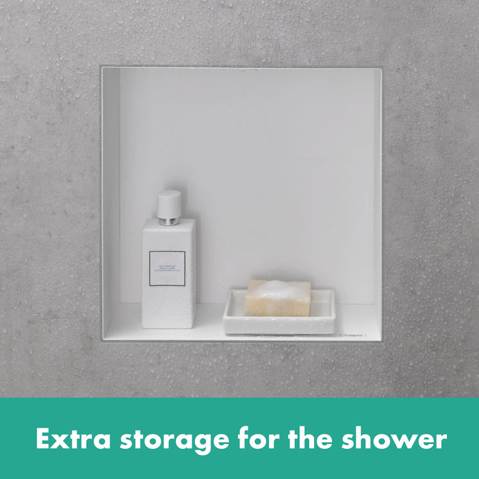 hansgrohe XtraStoris Minimalistic Wall Niche with Open Frame 12"x 12"x 4"