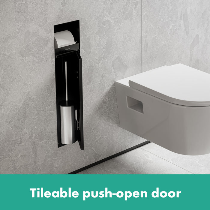 hansgrohe XtraStoris Rock Wall Niche with Tileable Door 12"x 12"x 4"