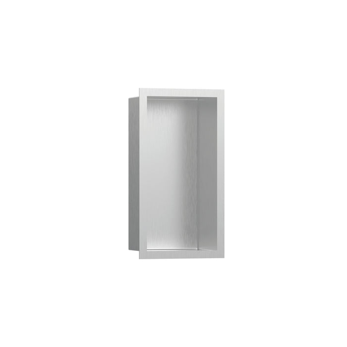hansgrohe XtraStoris Individual Wall Niche Brushed Stainless Steel with Design Frame 12"x 6"x 4"
