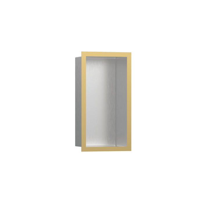 hansgrohe XtraStoris Individual Wall Niche Brushed Stainless Steel with Design Frame 12"x 6"x 4"