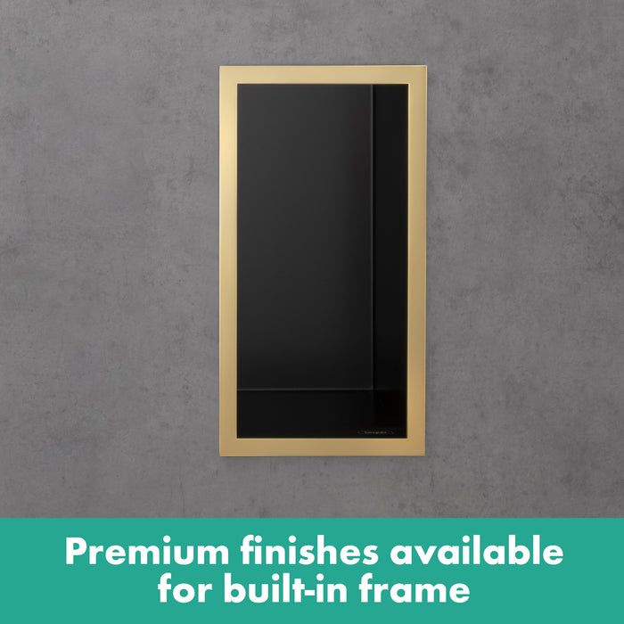 hansgrohe XtraStoris Individual Wall Niche Matte Black with Design Frame 12"x 6"x 4"