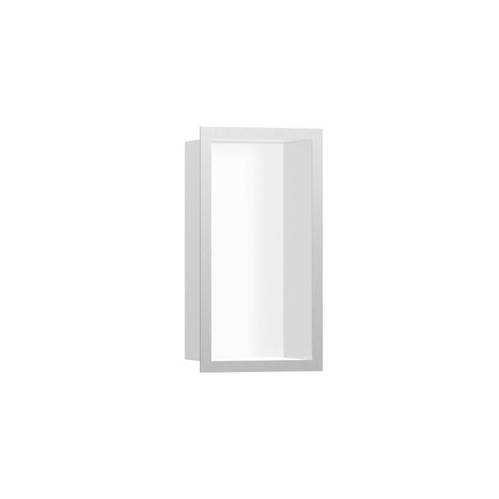 hansgrohe XtraStoris Individual Wall Niche Matte White with Design Frame 12"x 6"x 4"