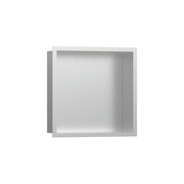 hansgrohe XtraStoris Individual Wall Niche Brushed Stainless Steel with Design Frame 12"x 12"x 4"