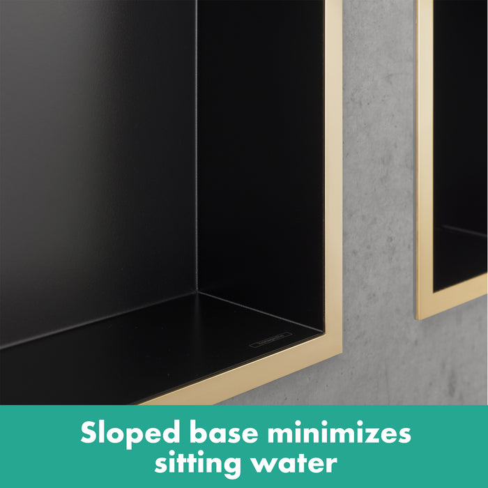 hansgrohe XtraStoris Individual Wall Niche Brushed Stainless Steel with Design Frame 12"x 12"x 4"