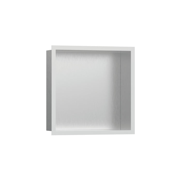 hansgrohe XtraStoris Individual Wall Niche Brushed Stainless Steel with Design Frame 12"x 12"x 4"