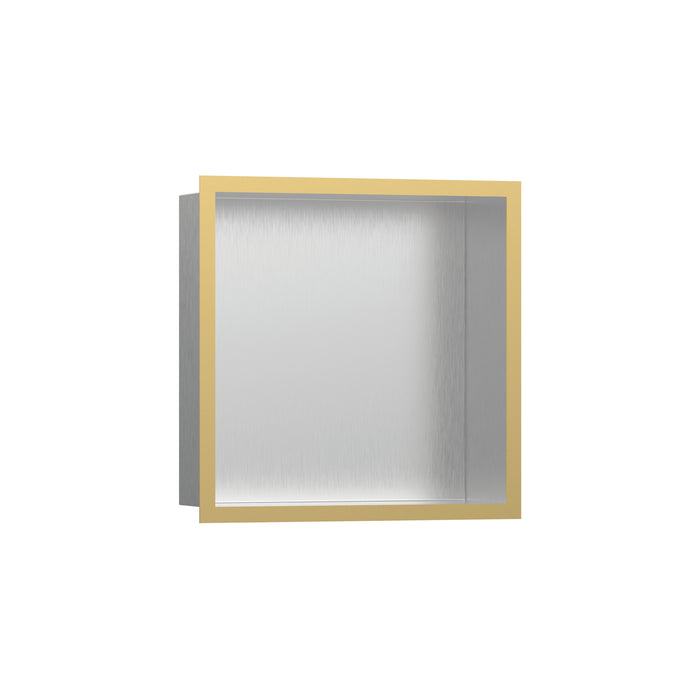 hansgrohe XtraStoris Individual Wall Niche Brushed Stainless Steel with Design Frame 12"x 12"x 4"