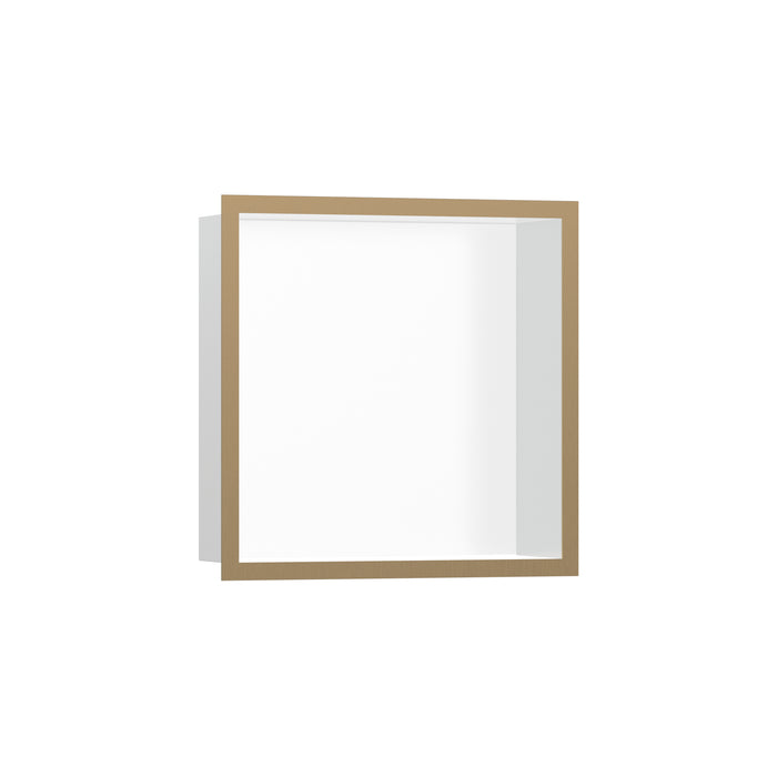 hansgrohe XtraStoris Individual Wall Niche Matte White with Design Frame 12"x 12"x 4"