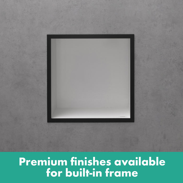 hansgrohe XtraStoris Individual Wall Niche Matte White with Design Frame 12"x 12"x 4"