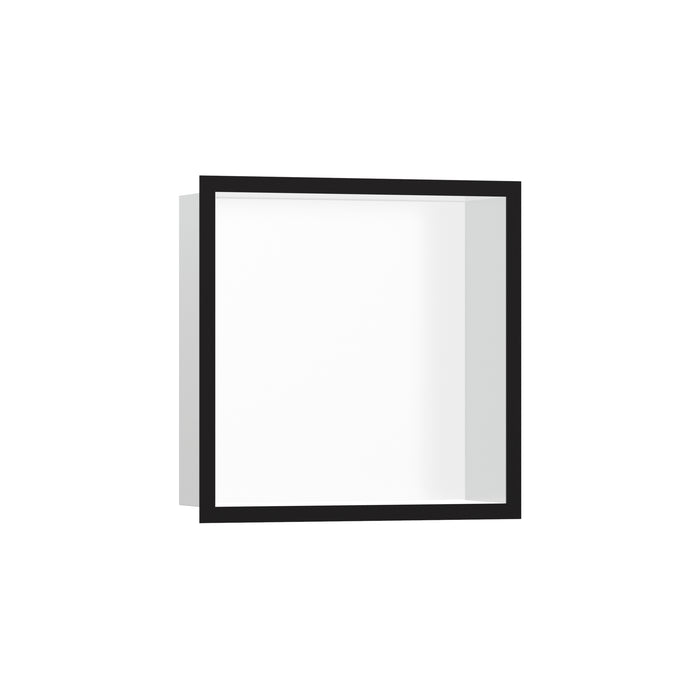 hansgrohe XtraStoris Individual Wall Niche Matte White with Design Frame 12"x 12"x 4"