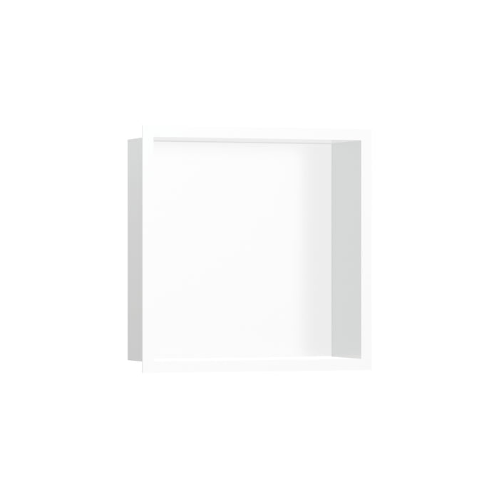 hansgrohe XtraStoris Individual Wall Niche Matte White with Design Frame 12"x 12"x 4"