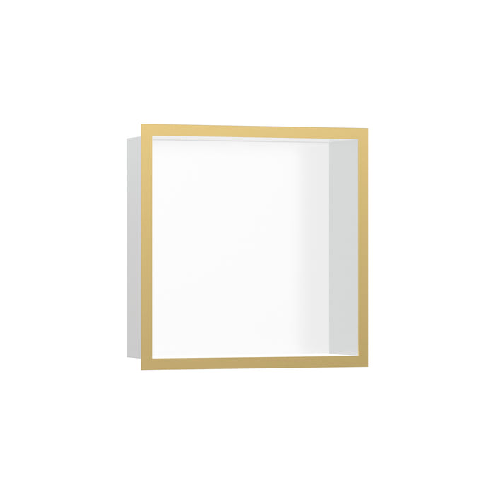 hansgrohe XtraStoris Individual Wall Niche Matte White with Design Frame 12"x 12"x 4"