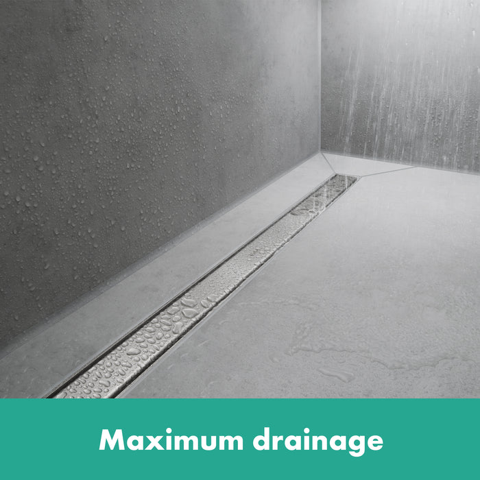 hansgrohe RainDrain Rock Trim Flex 59 1/8" Cut to Size and Tileable