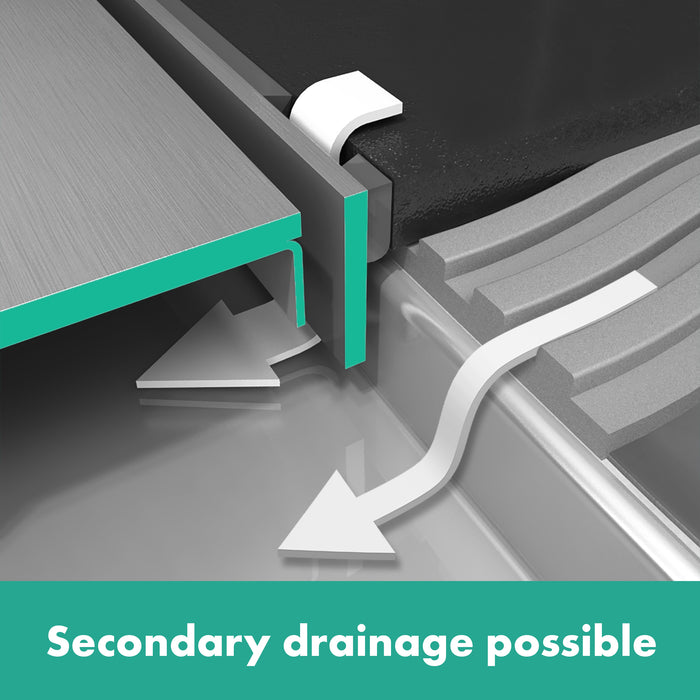 hansgrohe RainDrain Rock Point Drain Set 4"x 4" Trim with Rough