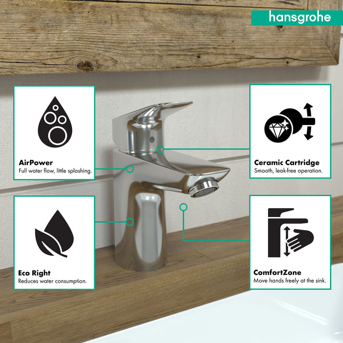 hansgrohe Logis Single-Hole Faucet 100, 1.0 GPM
