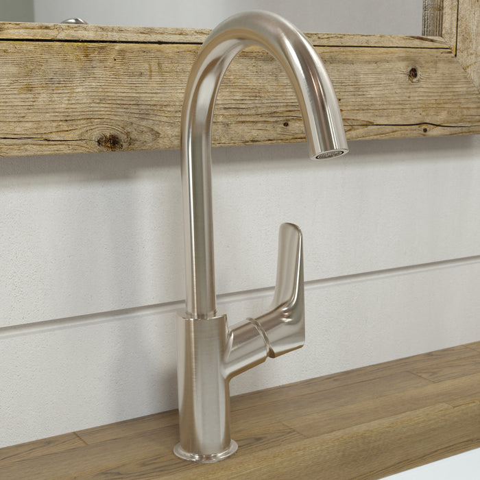 hansgrohe Logis Single-Hole Faucet 210 with Swivel Spout and Pop-Up Drain, 1.2 GPM