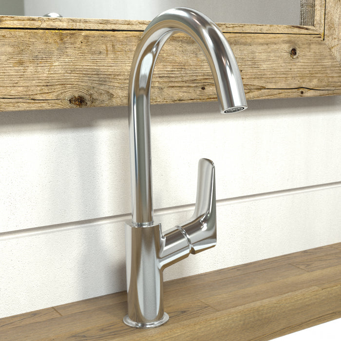 hansgrohe Logis Single-Hole Faucet 210 with Swivel Spout and Pop-Up Drain, 1.2 GPM