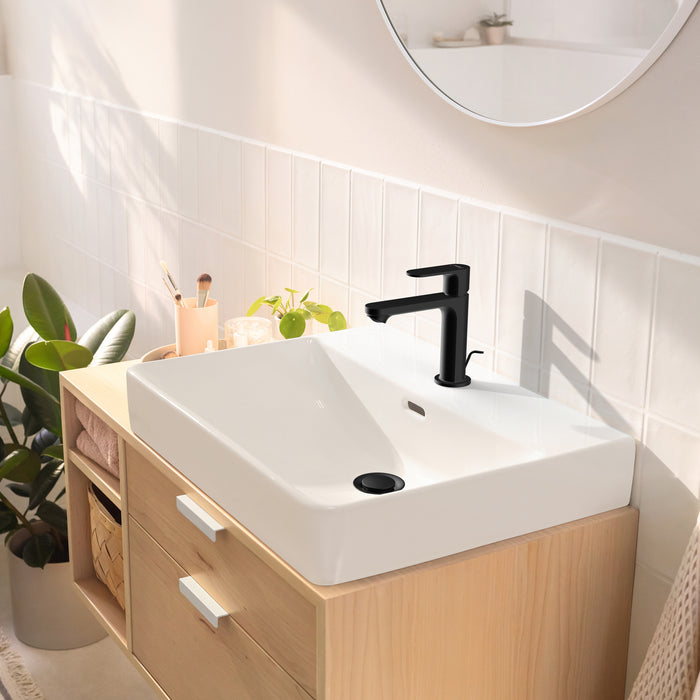 Hansgrohe Rebris S Single-Hole Faucet 110 with Pop-Up Drain, 1.2 GPM