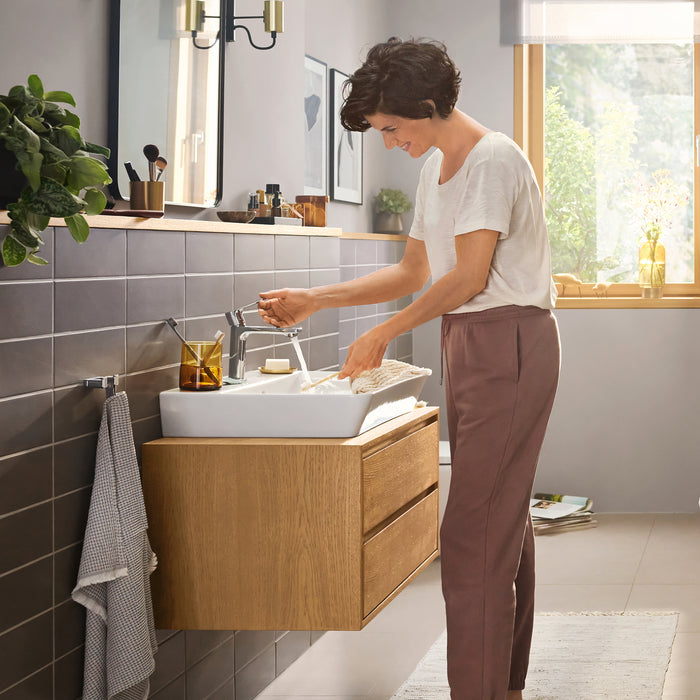Hansgrohe Rebris E Single-Hole Faucet 110 with Pop-Up Drain, 1.2 GPM