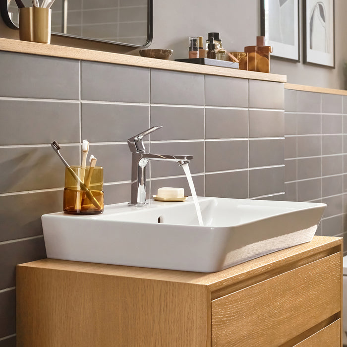 Hansgrohe Rebris E Single-Hole Faucet 110 with Pop-Up Drain, 1.2 GPM