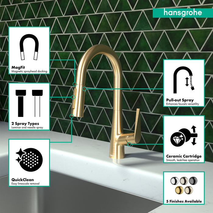 hansgrohe Talis S Prep Kitchen Faucet, 2-Spray Pull-Down, 1.75 GPM