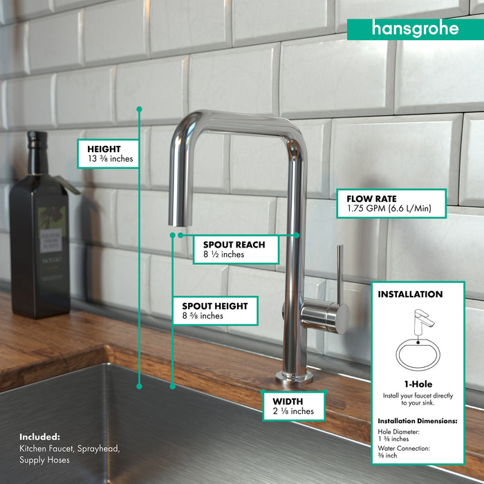 Hansgrohe Talis N Kitchen Faucet, U-Style 1-Spray, 1.5 GPM