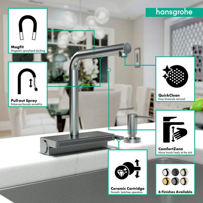Hansgrohe Aquno Select Kitchen Faucet, 2-Spray Pull-Out, 1.75 GPM