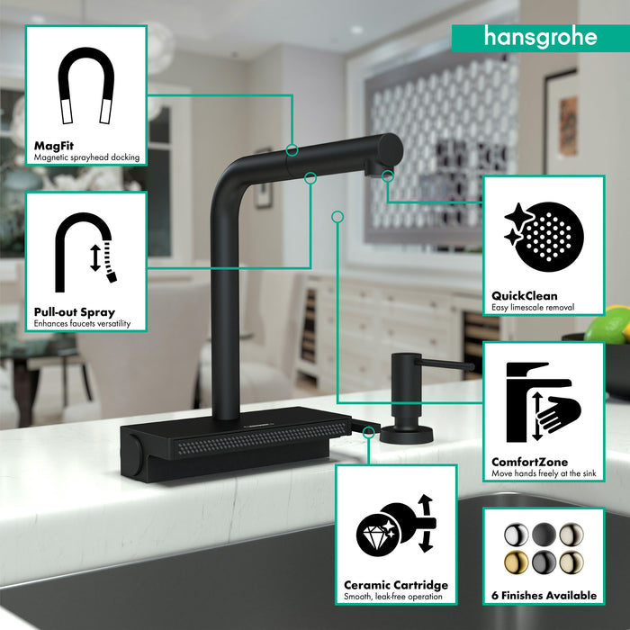 hansgrohe Aquno Select Kitchen Faucet, 2-Spray Pull-Out, 1.75 GPM