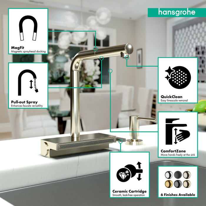 hansgrohe Aquno Select Kitchen Faucet, 2-Spray Pull-Out, 1.75 GPM