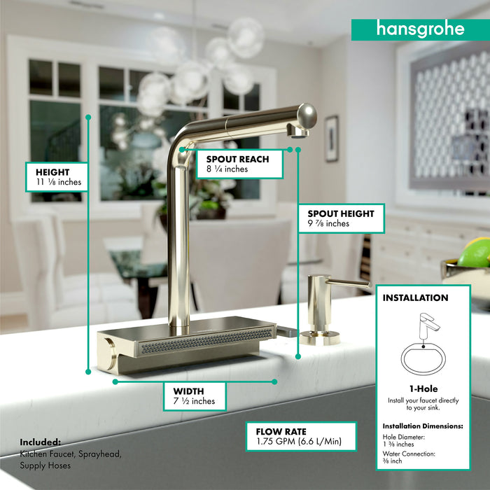 hansgrohe Aquno Select Kitchen Faucet, 2-Spray Pull-Out, 1.75 GPM