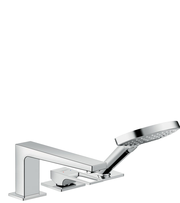 hansgrohe Metropol 3-Hole Roman Tub Set Trim with Loop Handle and 1.75 GPM Handshower
