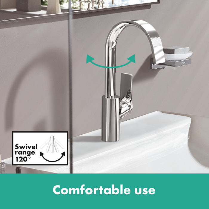 hansgrohe Vivenis Single-hole Faucet 210 with Swivel Spout and Pop-Up Drain, 1.2 GPM