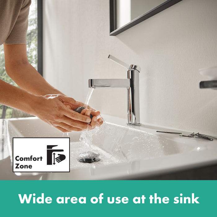 hansgrohe Finoris Single-Hole Faucet 100 with Pop-Up Drain, 1.2 GPM
